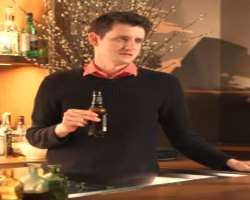 Zach Woods consuming alcohol
